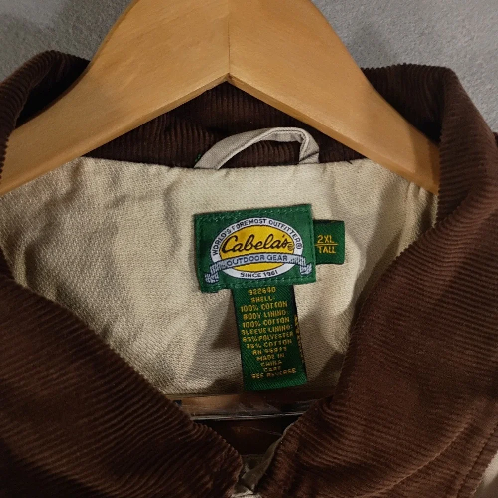 Cabela's Mens Barn Chore Canvas Jacket XXL TALL, Lined, Corduroy Collar